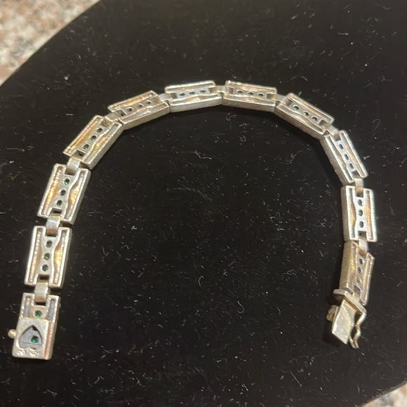 Chrome Diopside marcasite bracelet - Picture 4 of 9